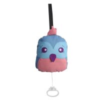 Baby Hanging Blue Pink Owl Pull String Musical Box Appease Toy for Crib Stroller Travel