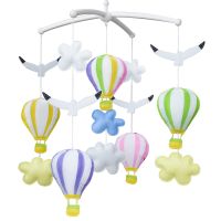 Balloons and Sea Gull Baby Crib Mobile Handmade Non-Woven Musical Mobile Crib Toy Nursery Room Decor