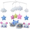 Sheep Rabbit Bear Baby Crib Mobile Handmade Non-Woven Musical Mobile Crib Toy Nursery Room Decor