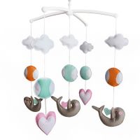 Baby Crib Mobile, Baby Boy & Girl Bedding Rattle Toy [Cute Dolphins]