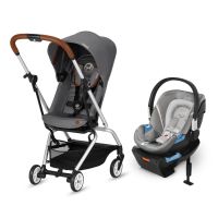 CYBEX Eezy S Twist Stroller and Aton 2 Travel System Infant Car Seat - Grey