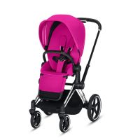 CYBEX ePriam 3-in-1 Travel System Chrome with Black Details Baby Stroller â€“ Fancy Pink