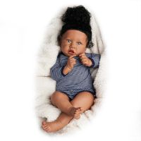 RBG Reborn Baby Doll 22 Inches Lifelike Newborn Cutie Afro African American Baby Vinyl Reborn Baby Doll Gift Toy for Children