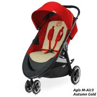 CYBEX Gold Agis Lightweight Rubber Wheels Baby Stroller (Color: Hot & Spicy, Option: Agis M-Air3 (3 Wheels))