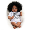 RBG Reborn Baby Doll 22 Inches Lifelike Newborn Sweet Afro African American Baby Vinyl Reborn Baby Doll Gift Toy for Children