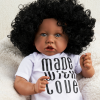 RBG Reborn Baby Doll 22 Inches Lifelike Newborn Sweet Afro African American Baby Vinyl Reborn Baby Doll Gift Toy for Children